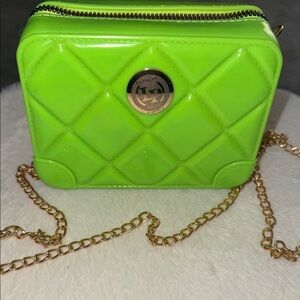 Lime Green Quilted Mini Bag